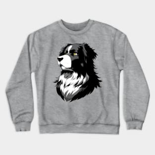 Stunning and Cool Caucasian Shepherd Dog Monochrome and Gold Portrait for Father's Day Crewneck Sweatshirt